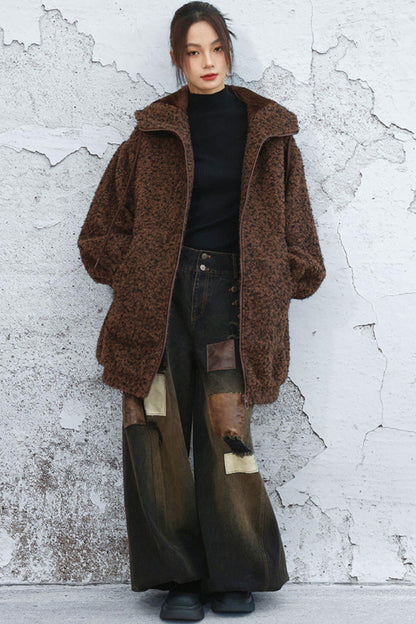 パッチワークワイドデニムパンツ