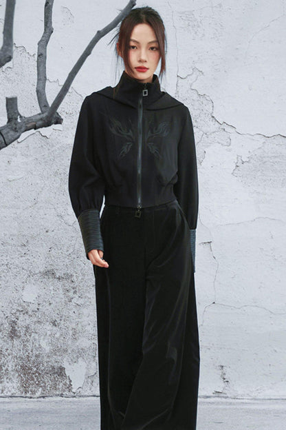 ダークビッグフードショートジャケット