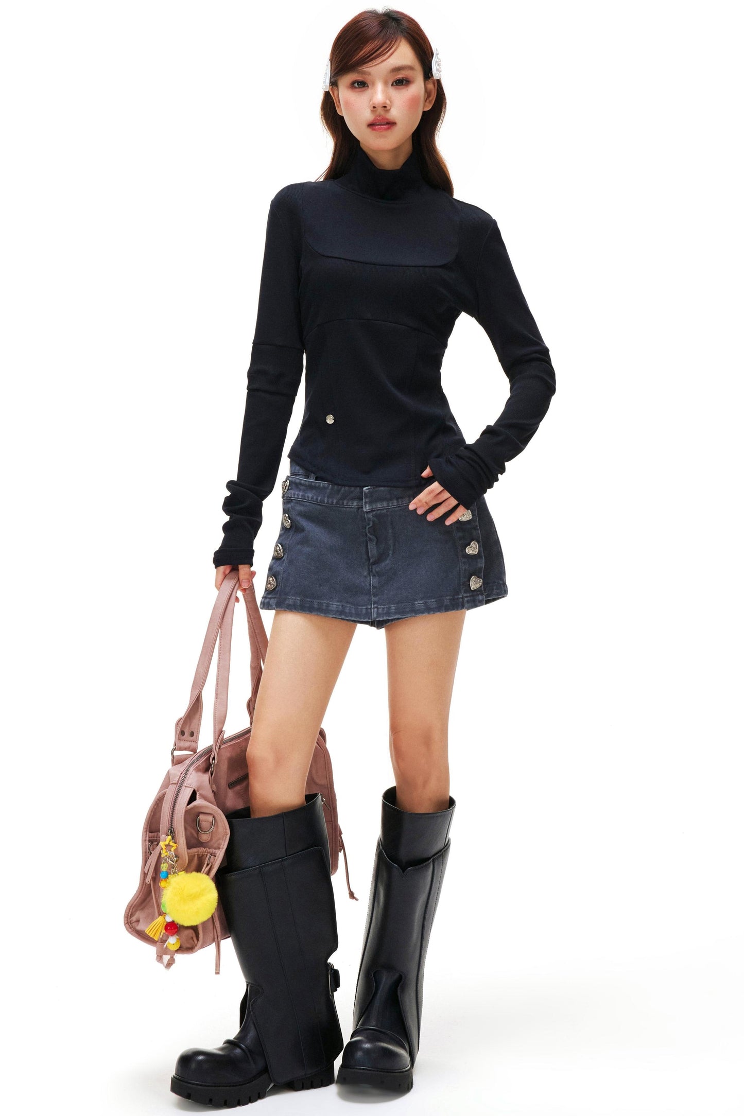 Slim Basic Turtleneck Top