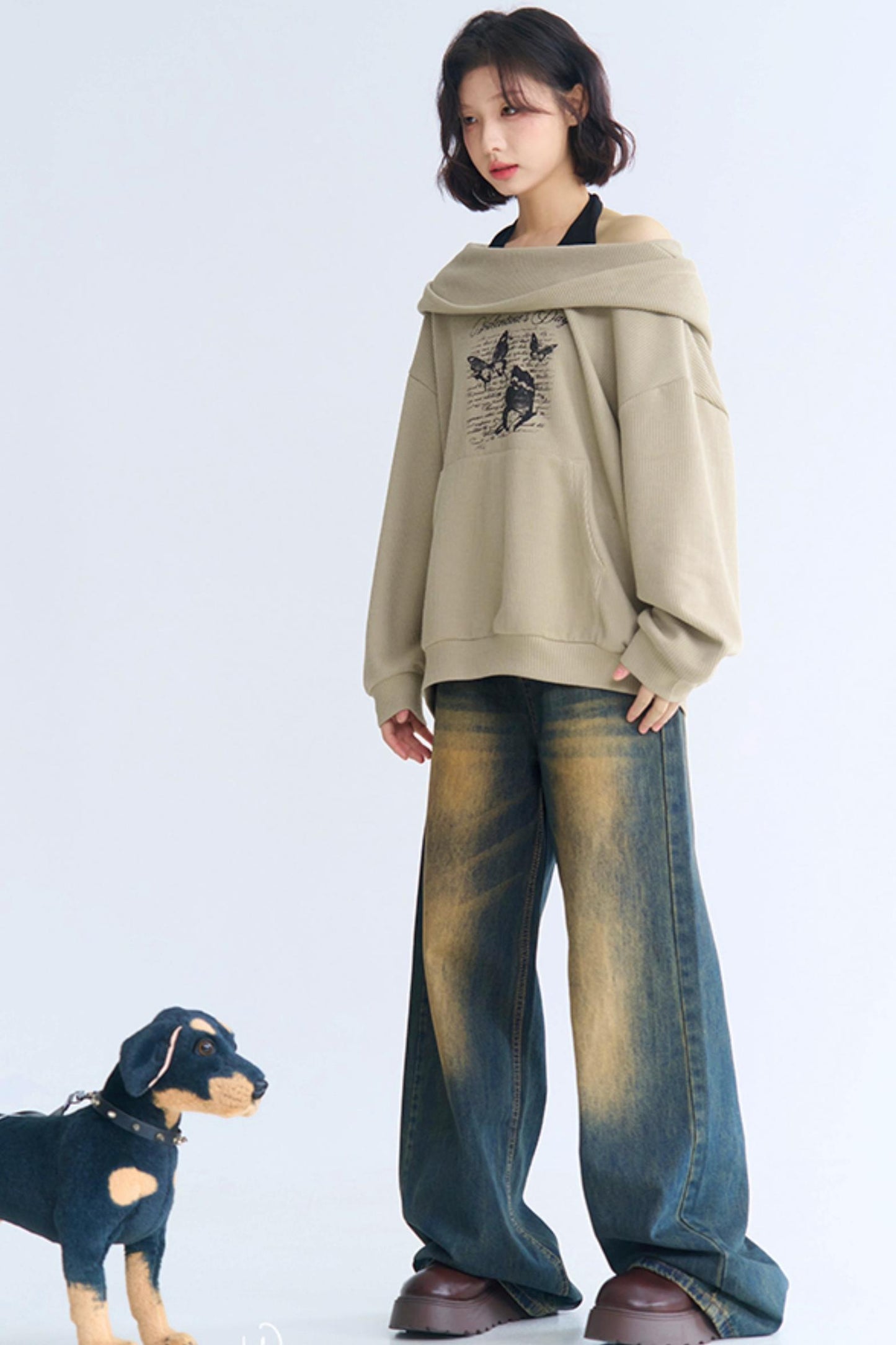 Asymmetrical Hoodie Sweatshirt