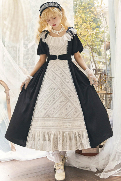 Robe Lolita de Servante avec Dentelle et Rubans