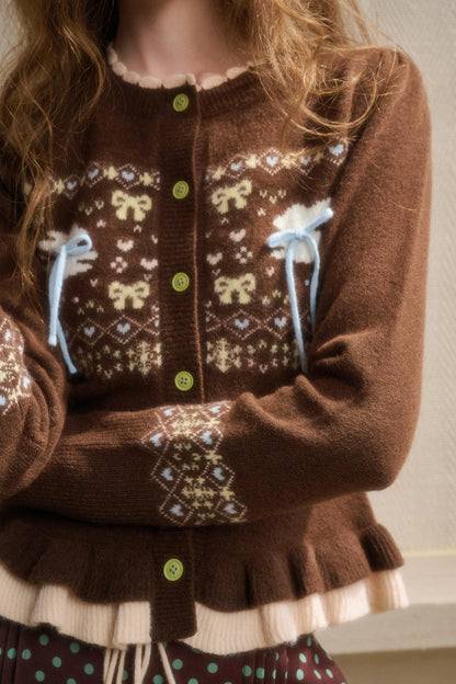 リボンフェアアイルカーディガン+スカート