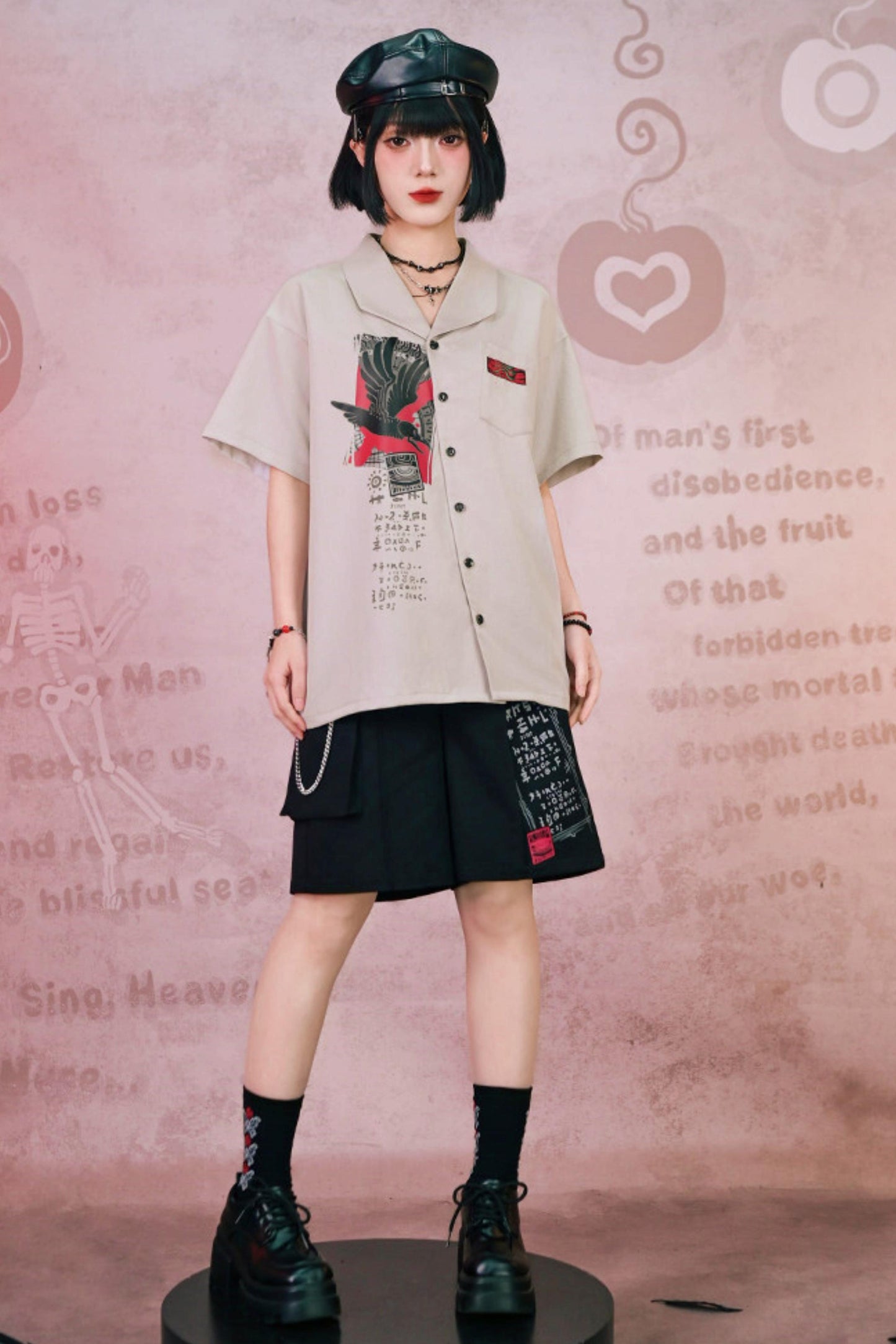 暗号チェーンワイドショートパンツ