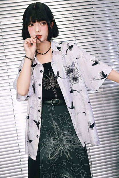Short-Sleeved Eternity Print Top