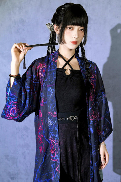 黑色纹理吊带背心