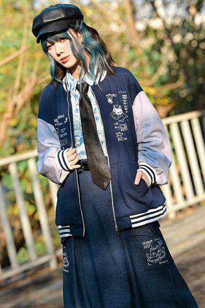 Stellar Meow Full Print Blouse