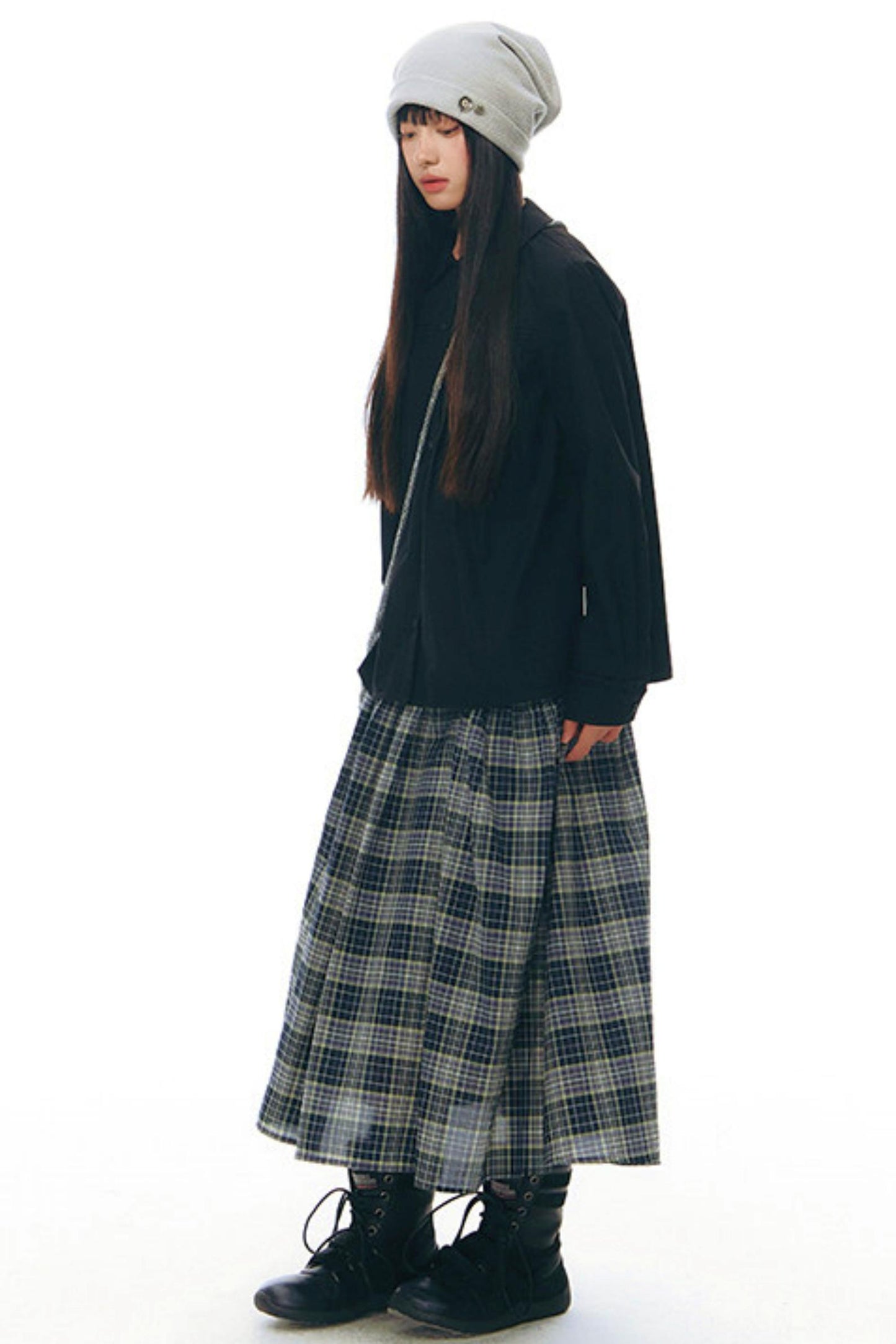 ドールカラープリーツコットンブラウス