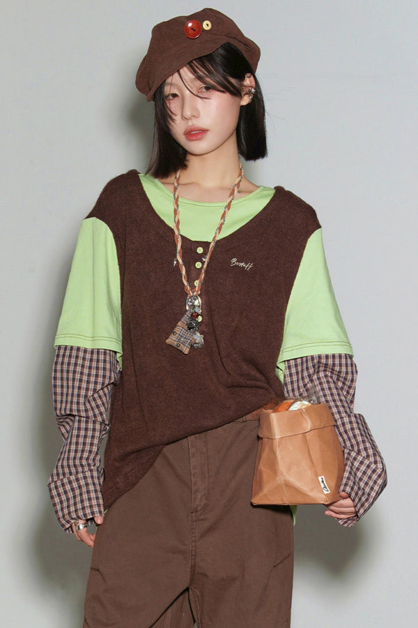 Gravity Patchwork Color Block Top