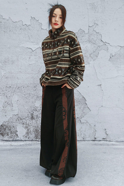 ラムウールジオメトリックジャケット