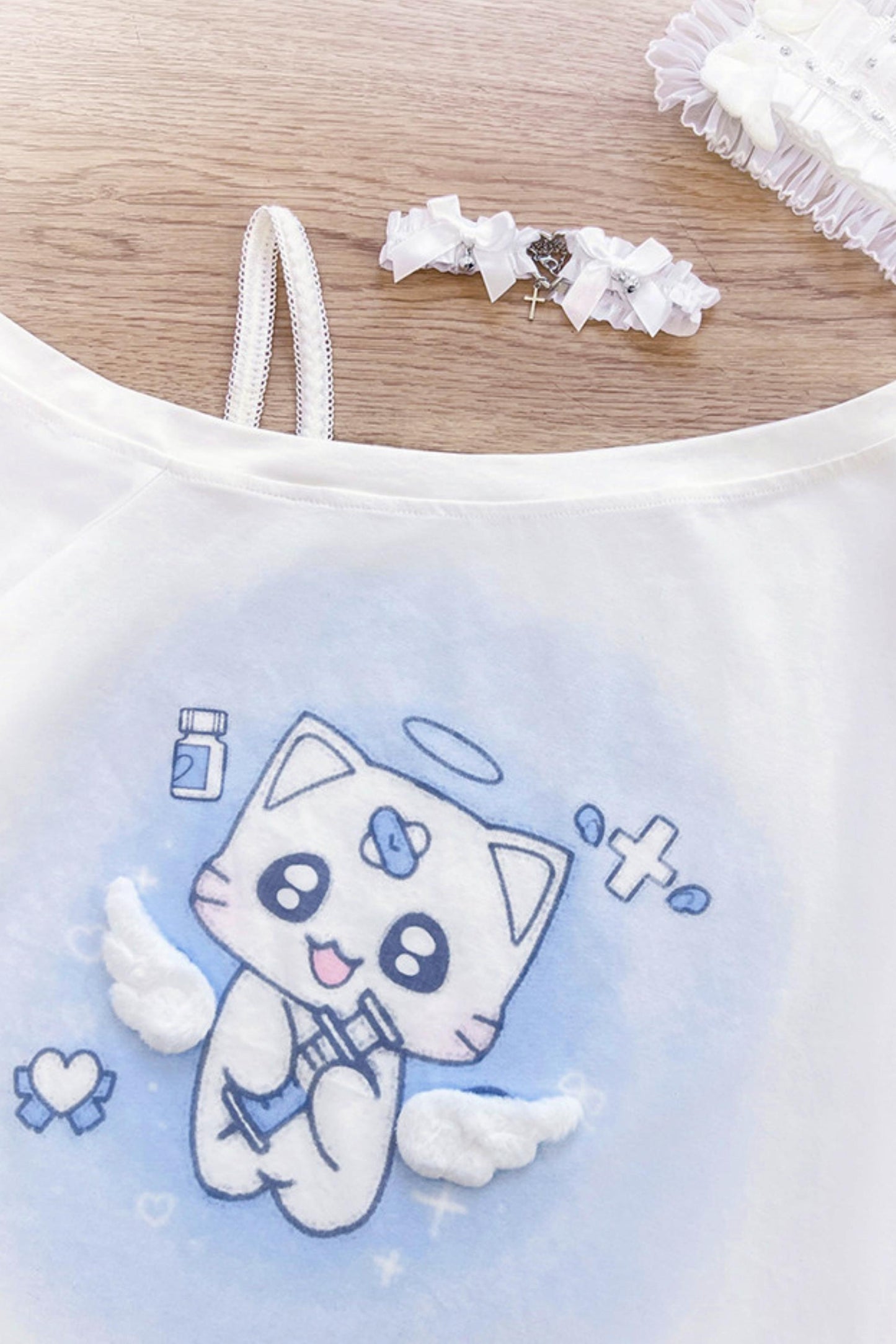 【天使界隈】エンジェルナースキャットTシャツ
