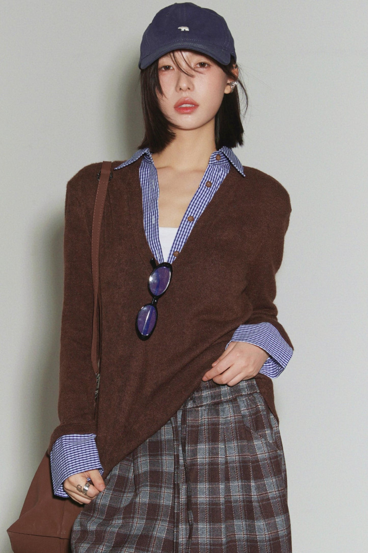 Top maglione in maglia preppy