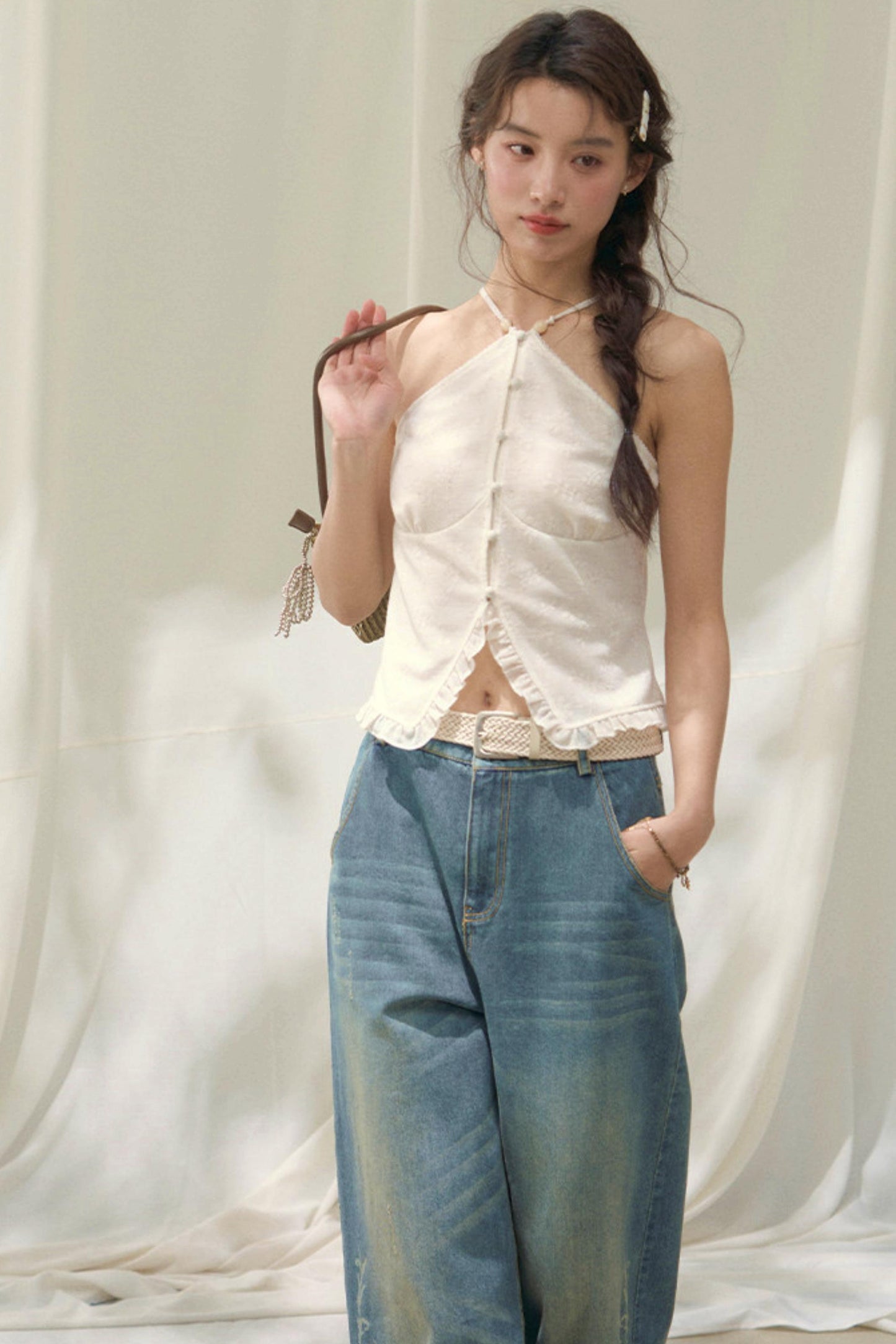 Laser Embossed Vintage Jeans