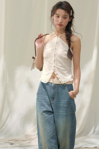 Laser Embossed Vintage Jeans