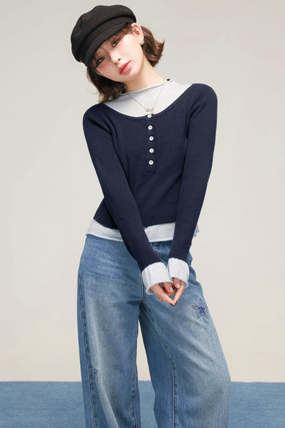 フロストブルースターパッチデニムパンツ