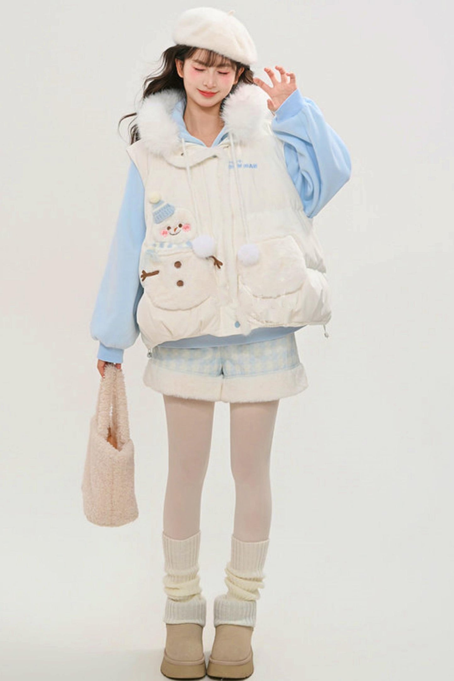 Forest Girl Cartoon Down Vest
