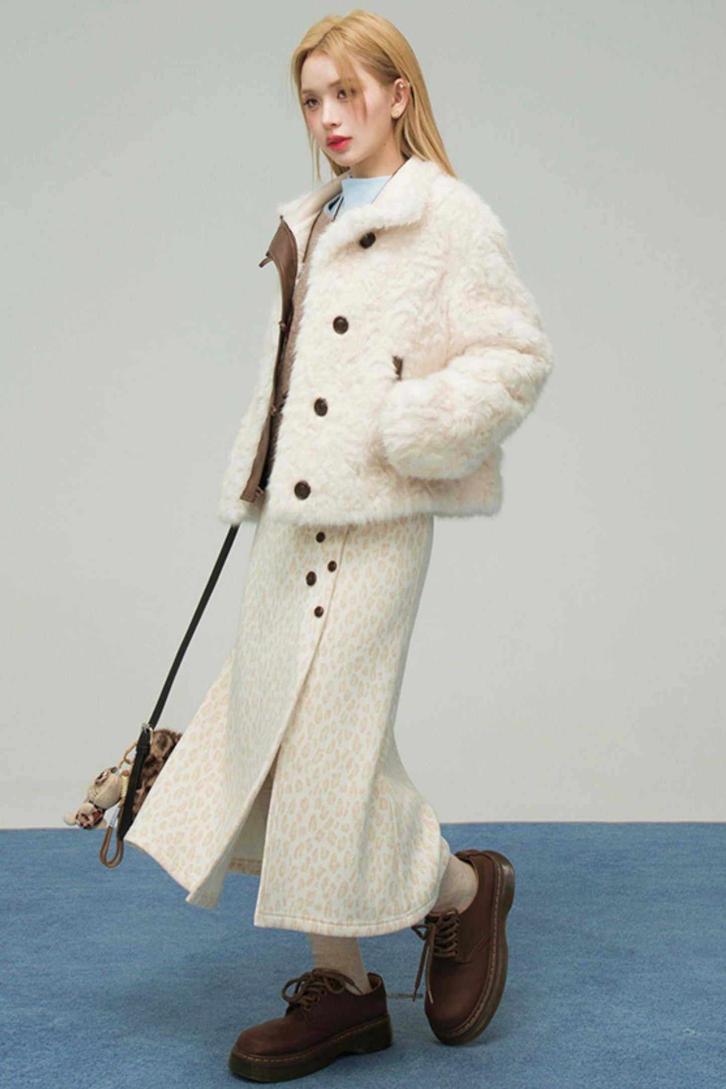 レオパードスウィートハートニットスカート