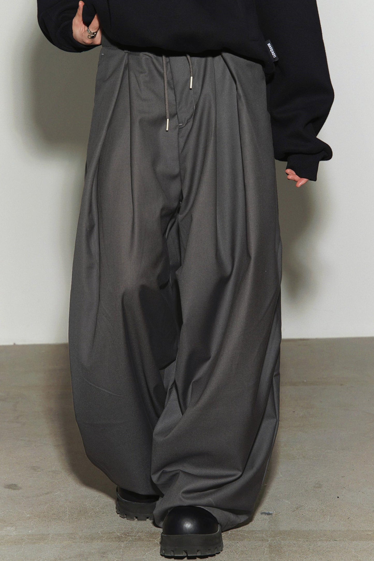 重力高腰阔腿裤