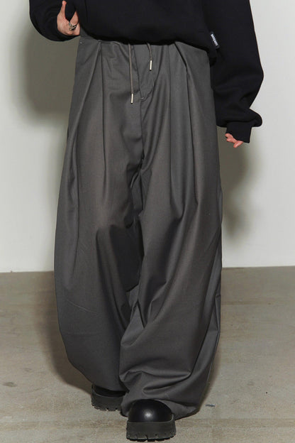 重力高腰阔腿裤