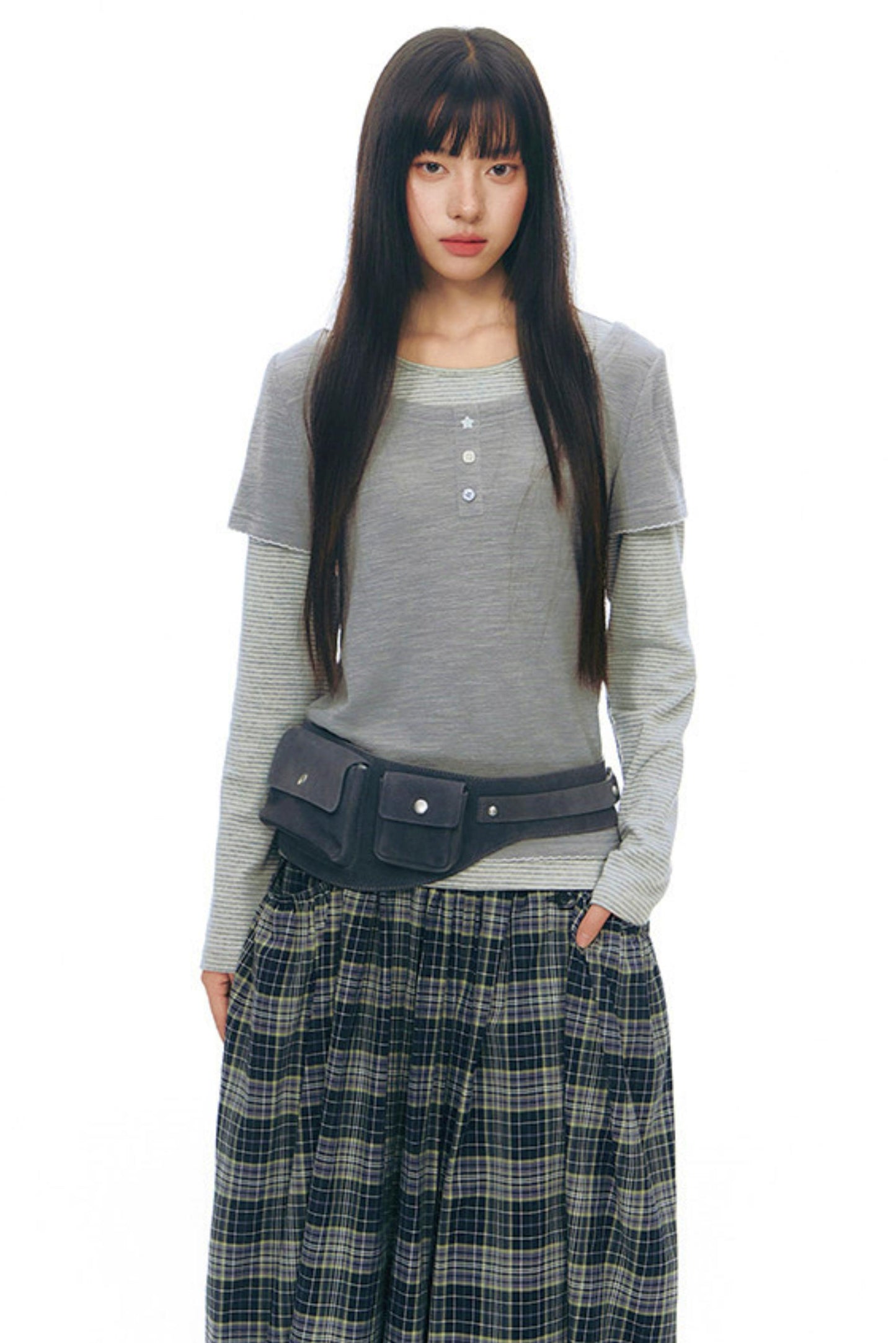 コントラストカラーレイヤートップス