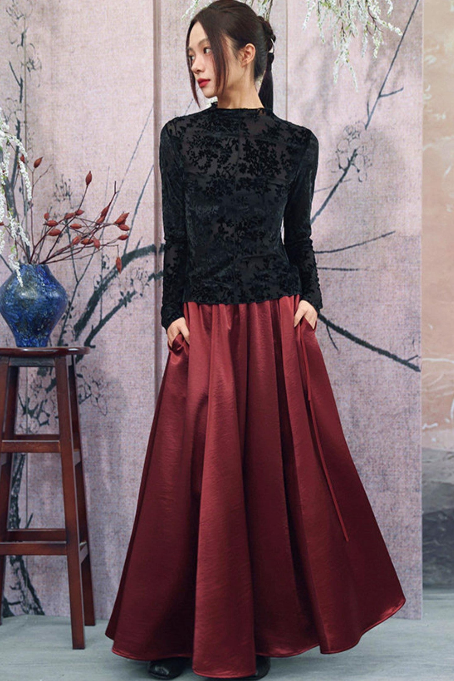 Elegant Satin Skirt