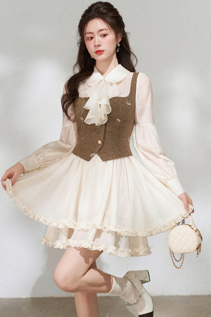 프렌치 니치 포트 투 피스 드레스