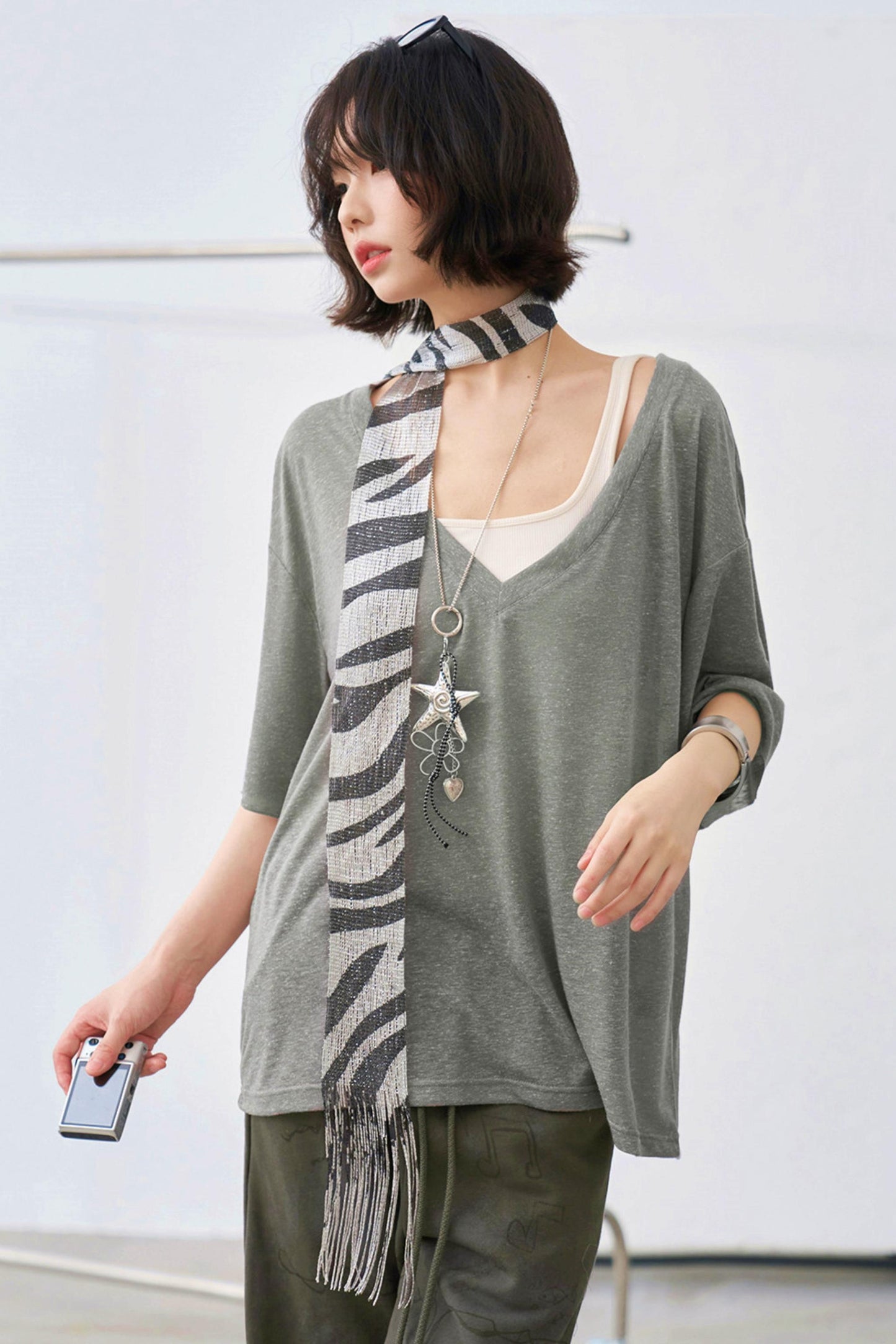Loose Neck Design Top