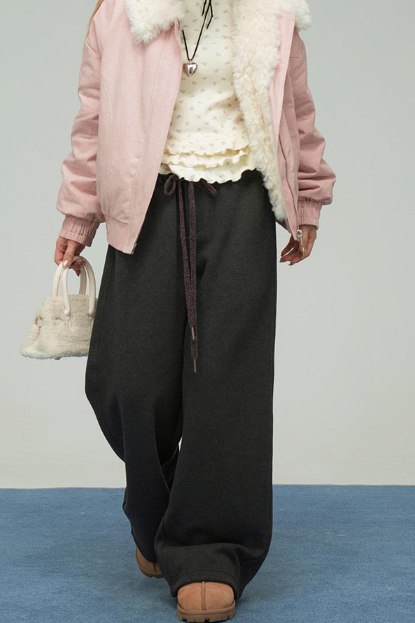 ギャラクシーグレーニットスウェットパンツ