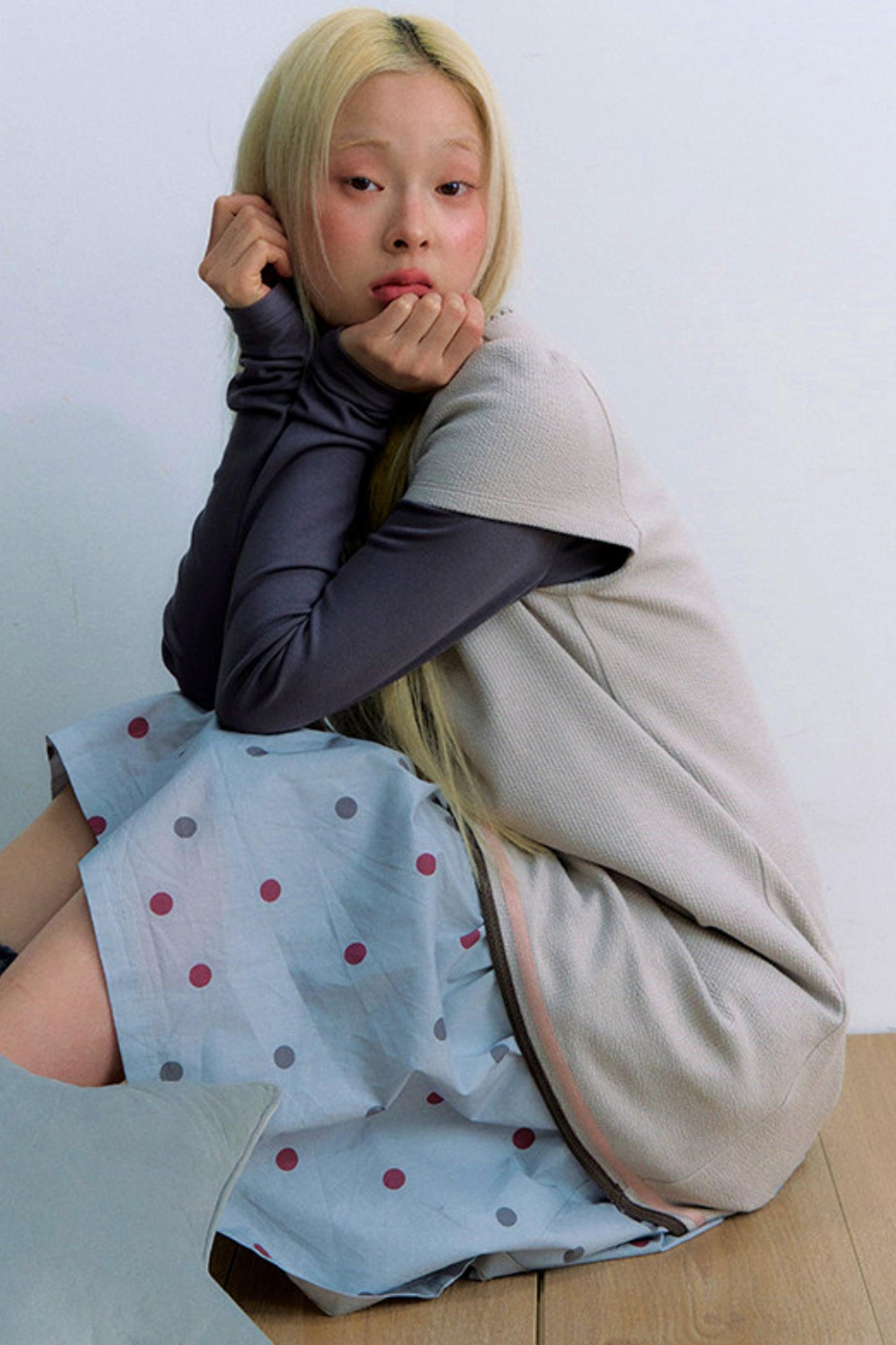 Retro Polka Dot Midi Skirt