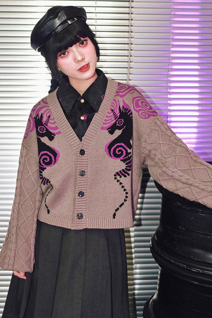 アンブライドゥルドチェスジャカードカーディガン