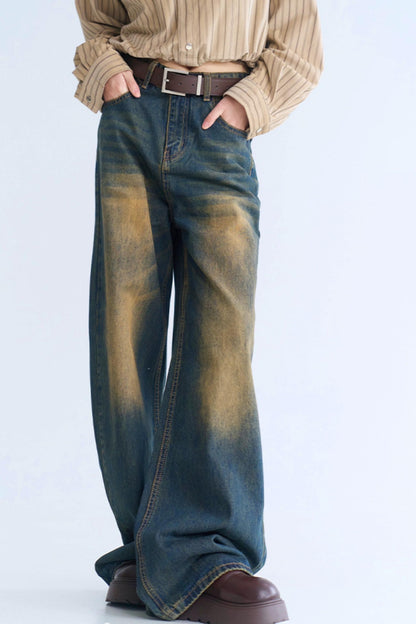 ウォッシュドリラックスフィットジーンズ