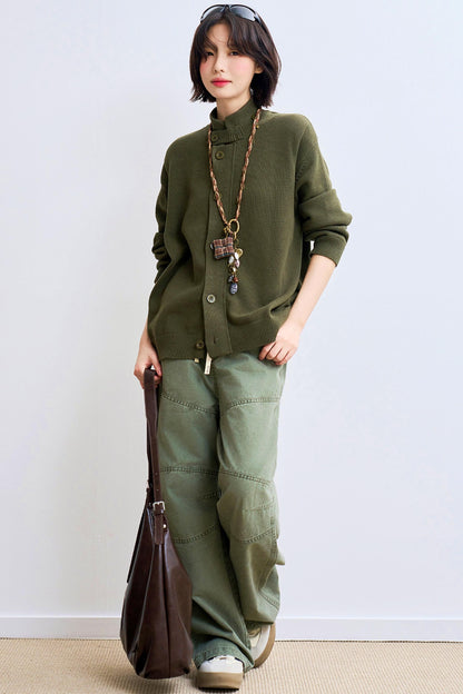 Low wedge spliced denim pants