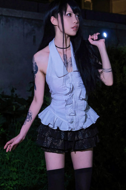 Gothic-Maid-Halter-Oberteil