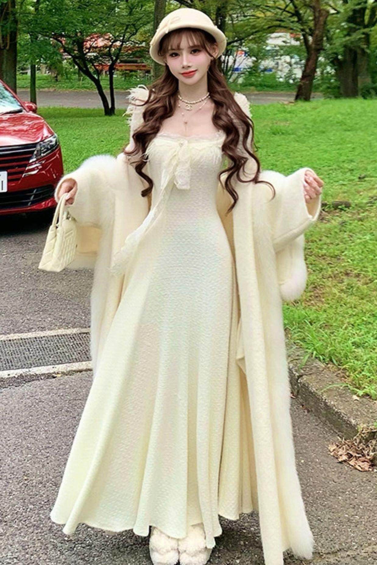 フレンチスイートスリムレースドレス