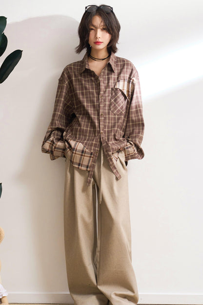 ミニマルワイドレッグソリッドパンツ