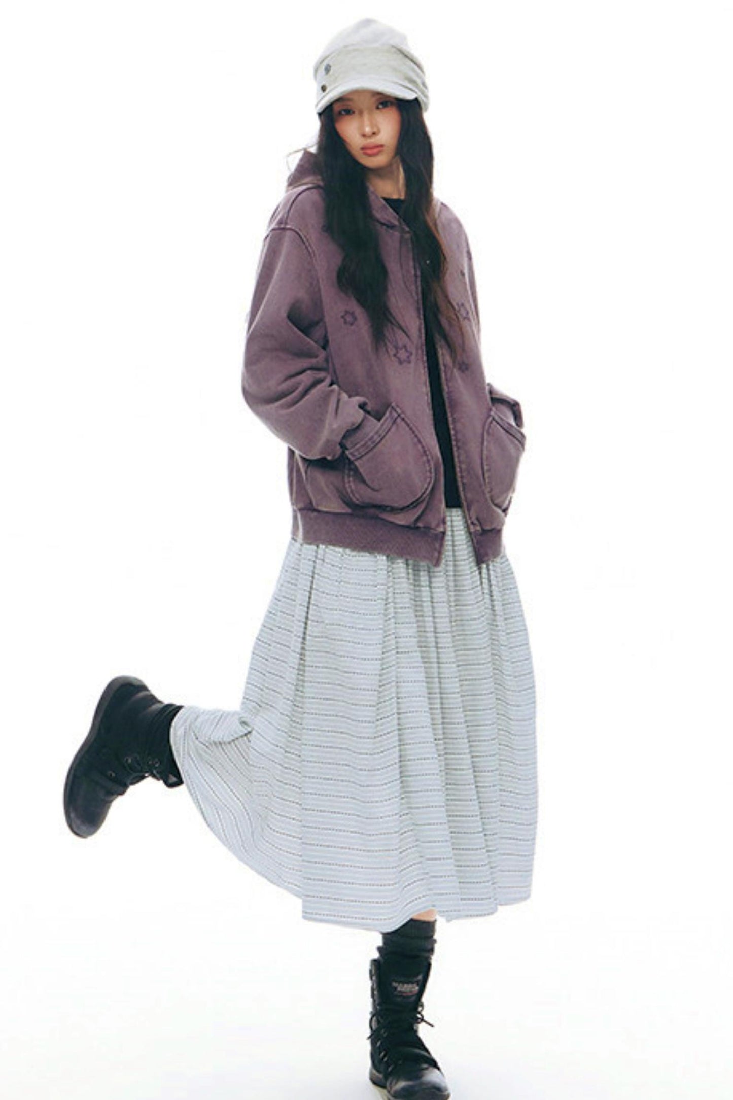 チェックレトロミディスカート