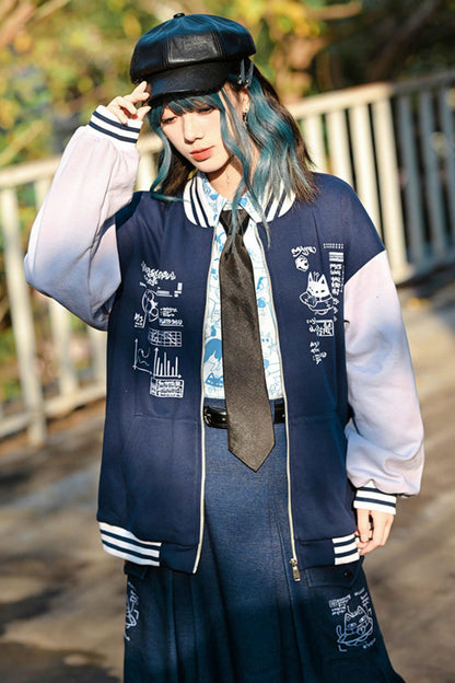 Stellar Meow Full Print Blouse