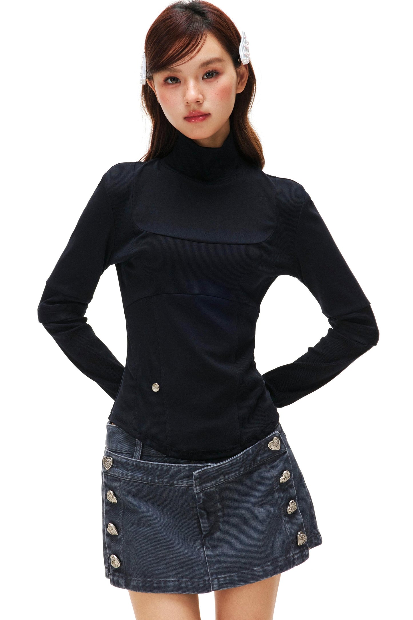 Slim Basic Turtleneck Top
