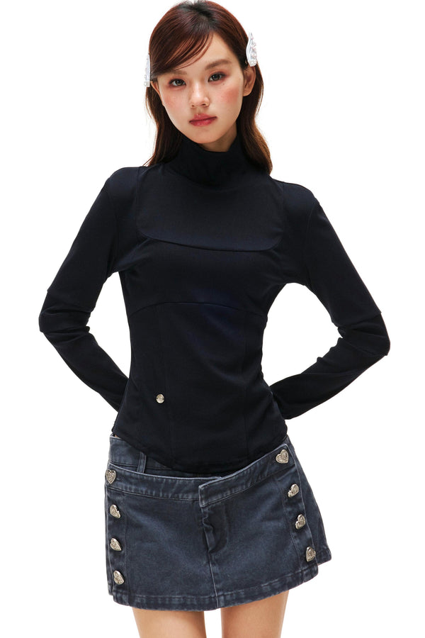 Slim Basic Turtleneck Top