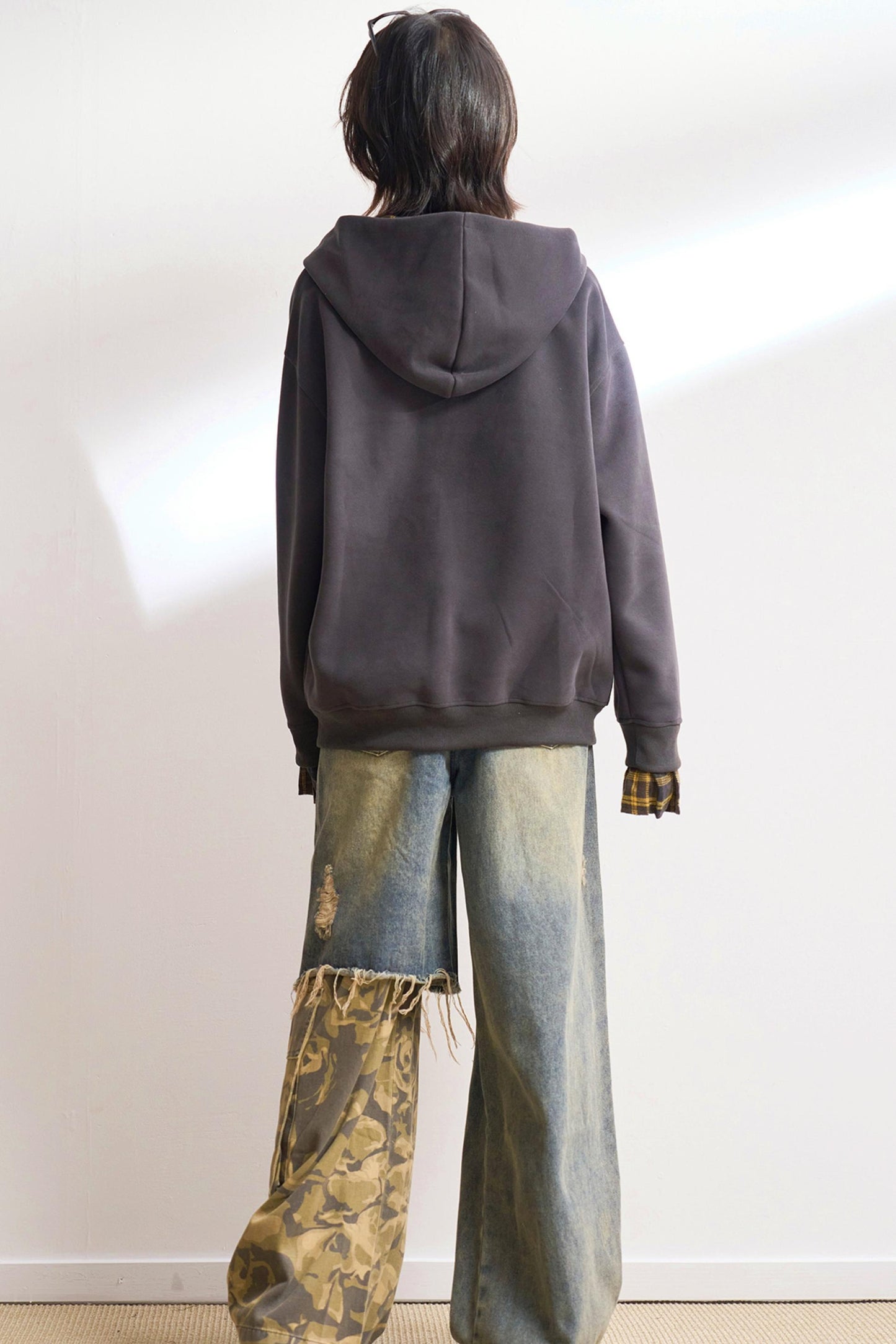 ステートメントパッチワークカモジーンズ