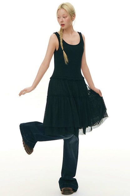 Robe chasuble en tulle Y2K