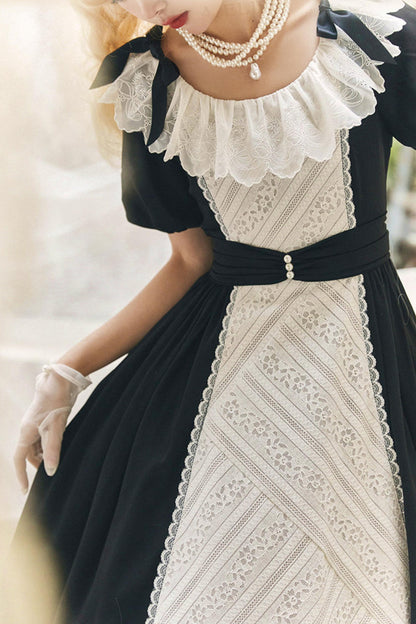 Robe Lolita de Servante avec Dentelle et Rubans