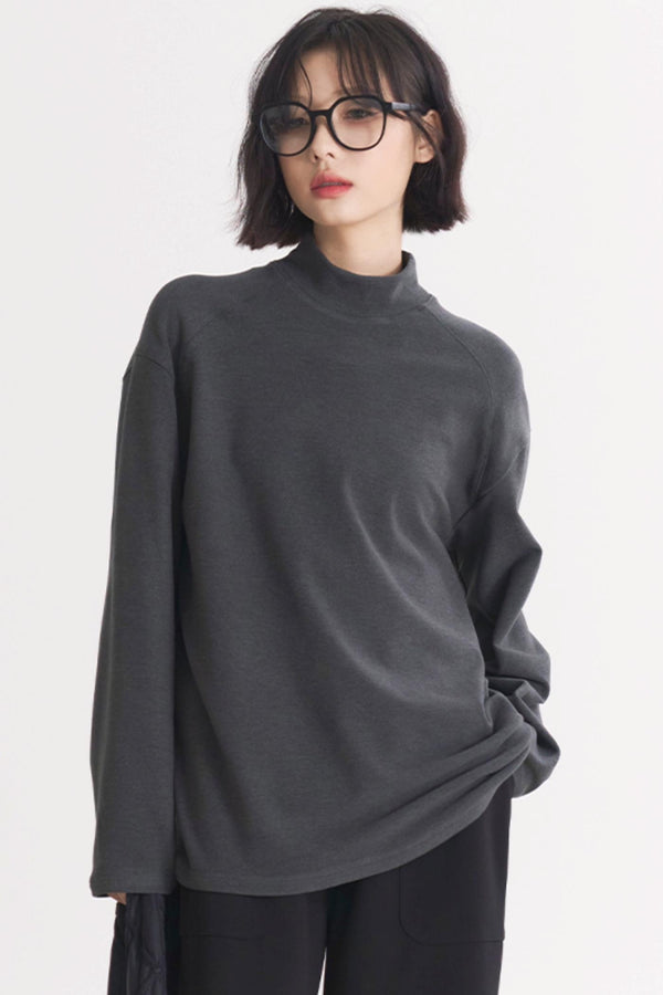 Gravity Museum Flower Loose Turtleneck T-Shirt Women's Spring/Autumn Model