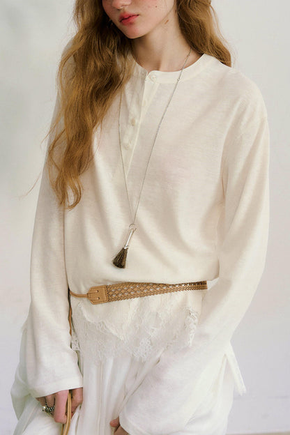 スウェイングシルエットレースブラウス