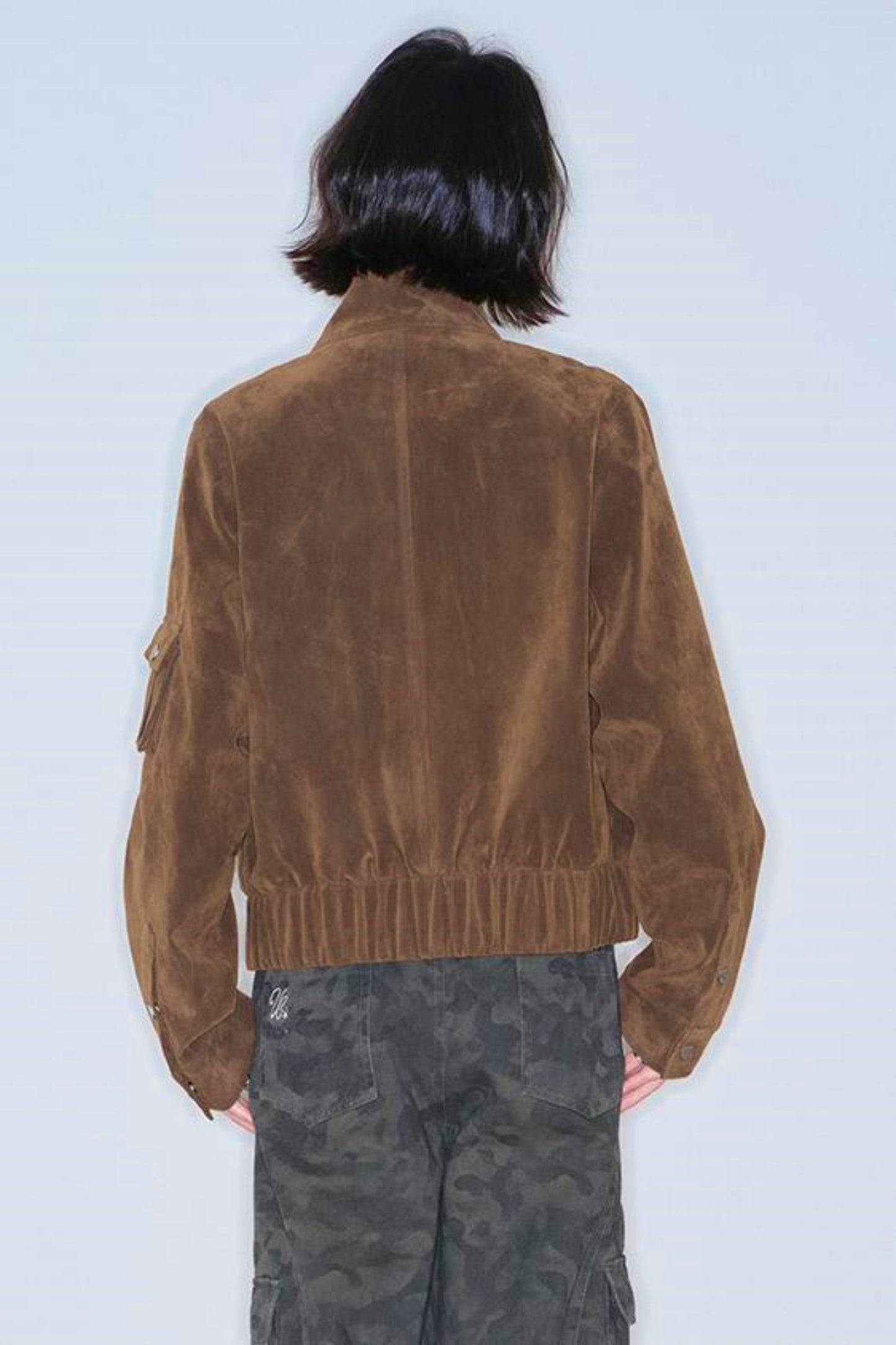 Retro Suede Stand-Up Collar Jacket