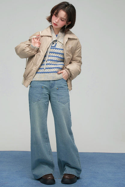 サテンコクーンダウンジャケット