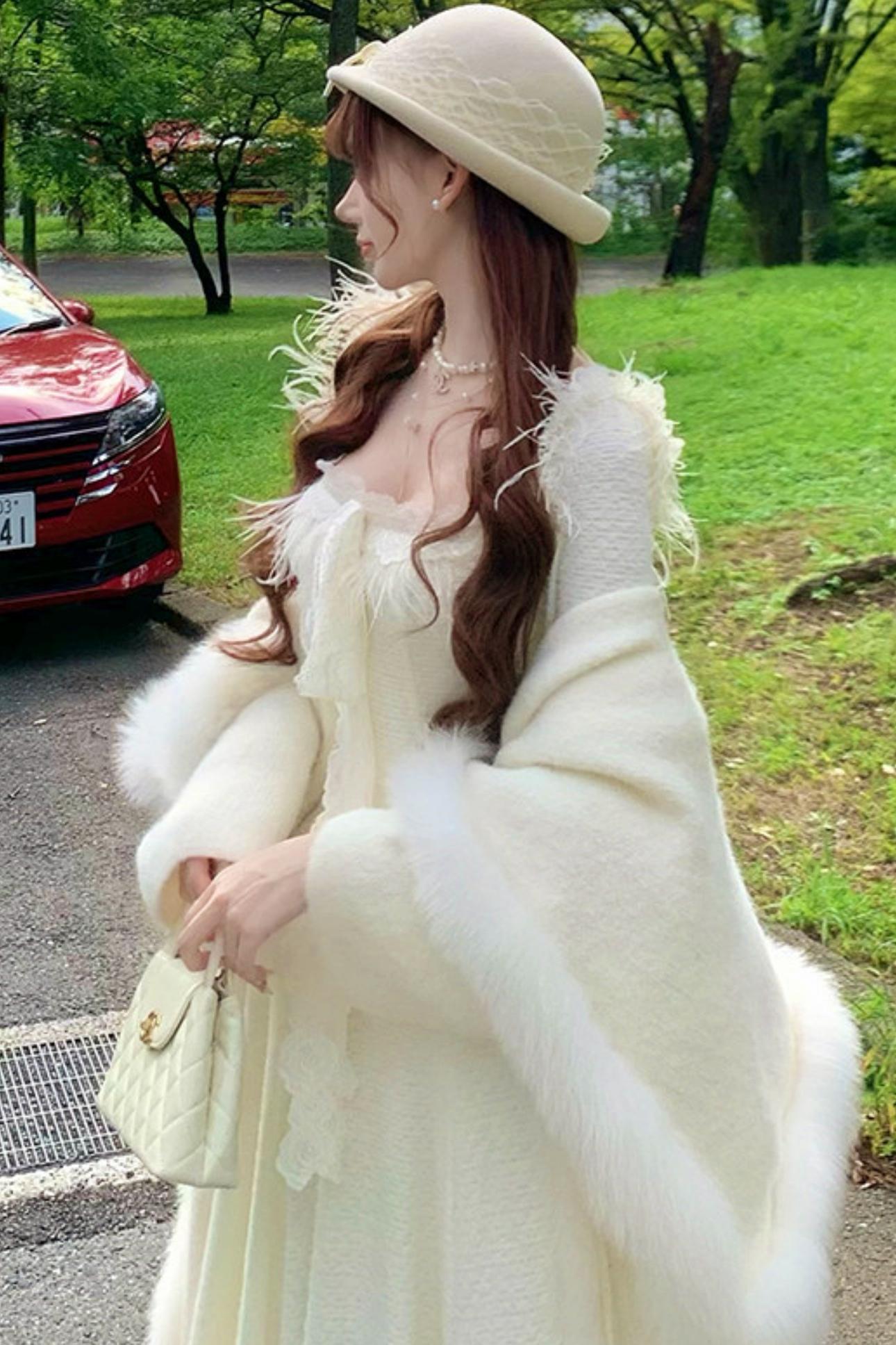 フレンチスイートスリムレースドレス