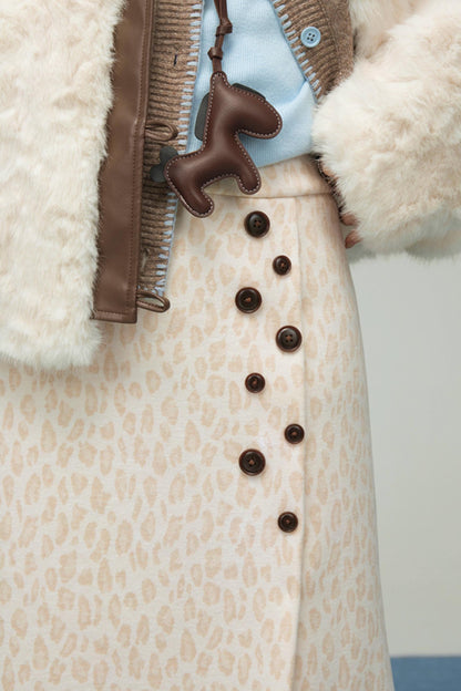 レオパードスウィートハートニットスカート