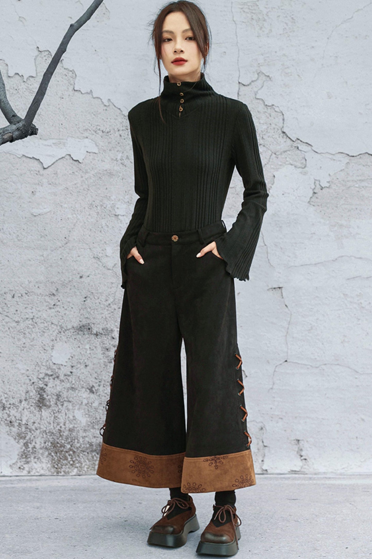 トゥーウェイカラーニットトップ