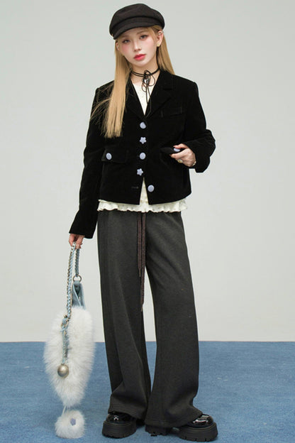 ギャラクシーグレーニットスウェットパンツ