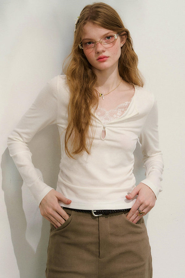 クラウドシーダーレースパッチワークトップス